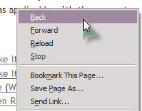 right mouse button in a web browser
