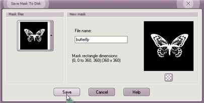 Paint Shop Pro Save Mask to disk