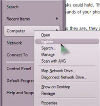 right click computer - explore