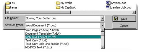 save as rtf file