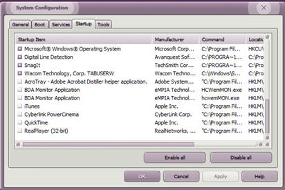 tweaking MSConfig
