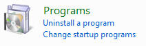 Vista Control Panel Programs