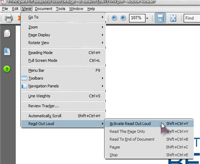 acrobat reader read out loud